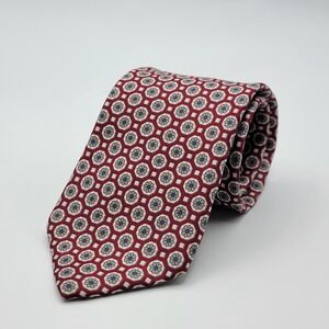 Vintage Liberty of London Necktie Blue Red Gray Flower Design Silk Retro Tie